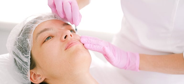 A person during a botox treatment