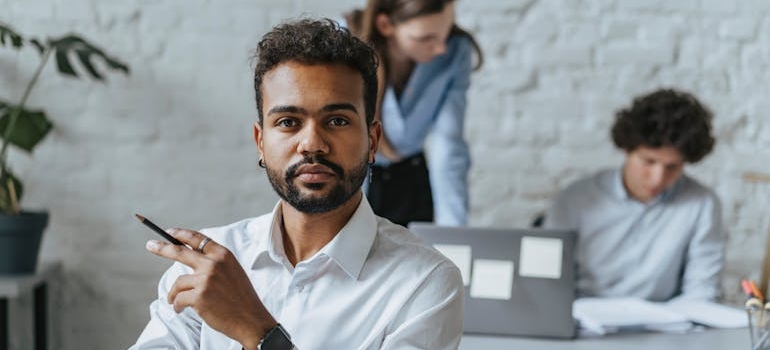 A team of marketing experts researching how web design affects conversion rates