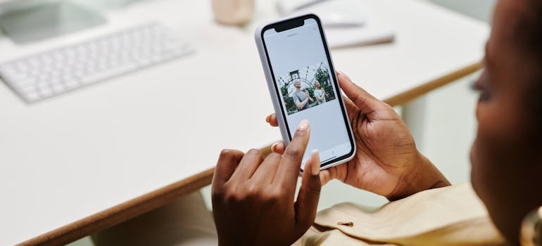 A person looking at their smartphone