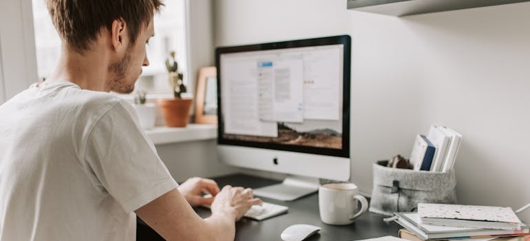 A freelancer using a computer