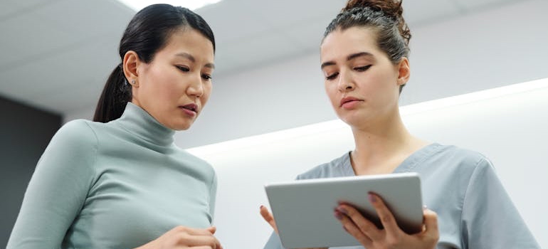 A person talking to a doctor