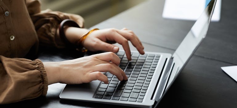 A person using a laptop