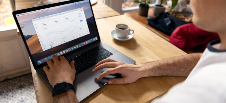 a man working on his laptop